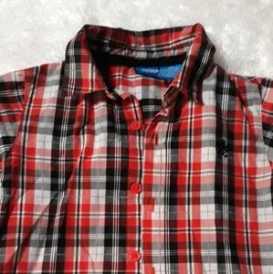 Orange red plaid shirt
